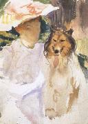 John Singer Sargent Woman with Collie (mk18) oil painting artist